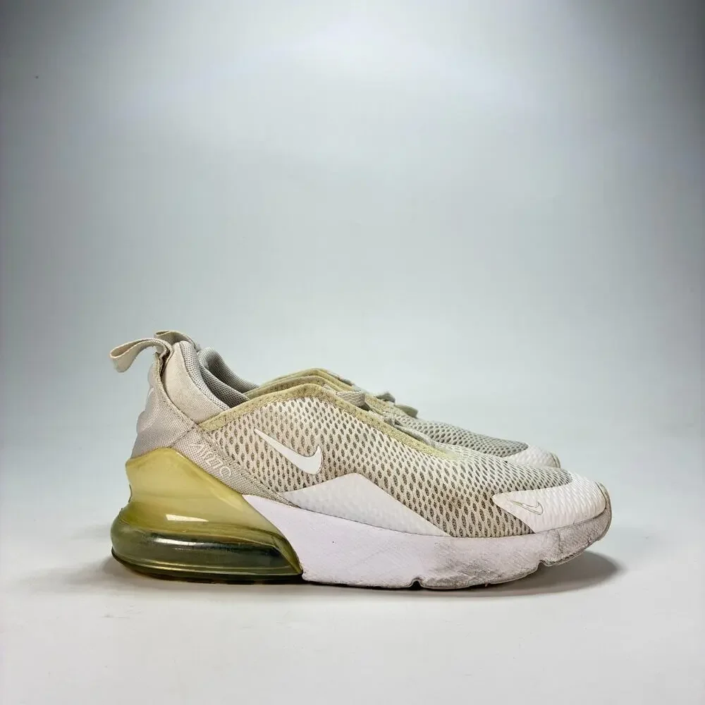 Nike Air Max 270 White Casual Lace Up Sneakers Shoes AO2372-103 Youth Size 2.5Y